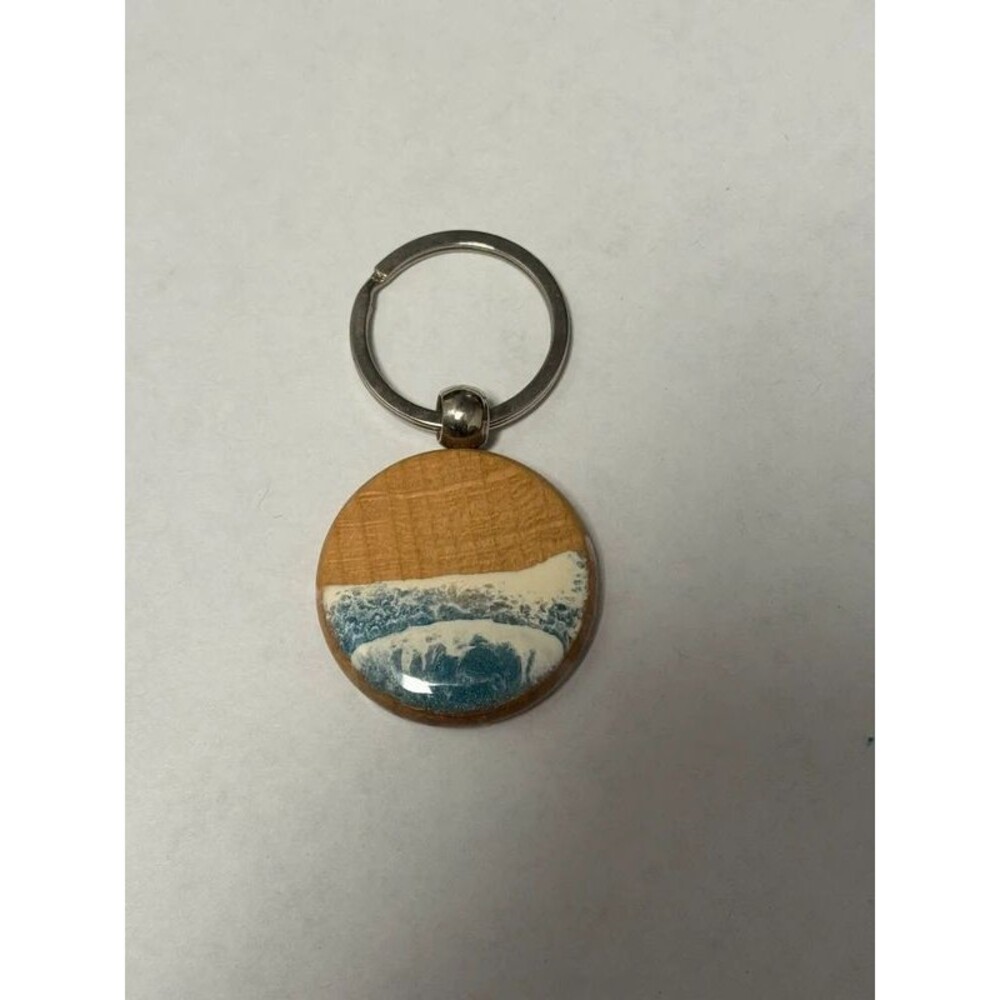Handmade Resin Ocean Wave Keychain light blue 2 wave